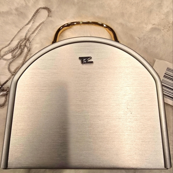 Stainless Brushed Silver & Gold Crossbody Bag - Picture 7 of 9